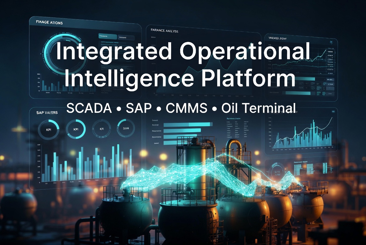Built Real-Time End-to-End Integrated Operational Intelligence Dashboard for Oil Terminal – Multi-System Data Fusion Across SCADA, SAP ERP & CMMS